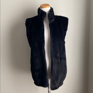 Black Faux Fur Vest
